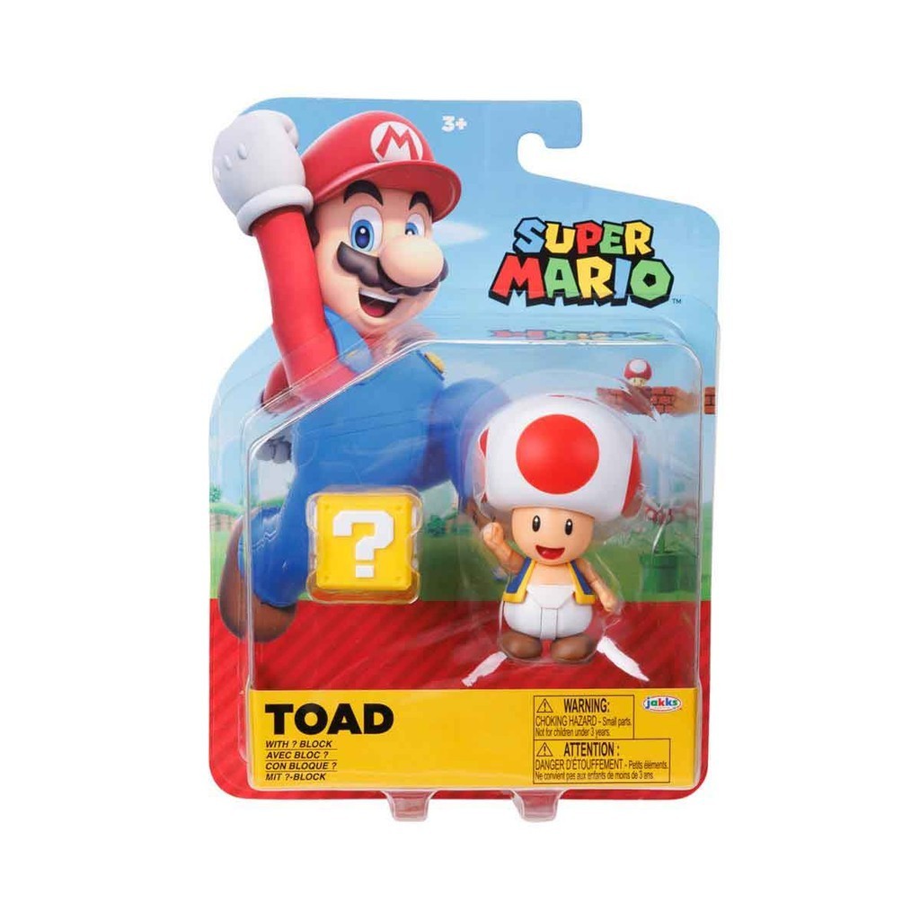 Boneco Toad de 8cm com Bloco "?" - Super Mario em Oferta na Shopee