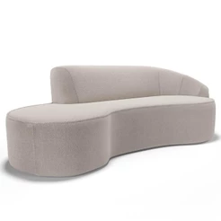 Sofá Living 2 Lugares 180cm Braço Direito Mozart D06 Bouclê Bege - Mpozenato