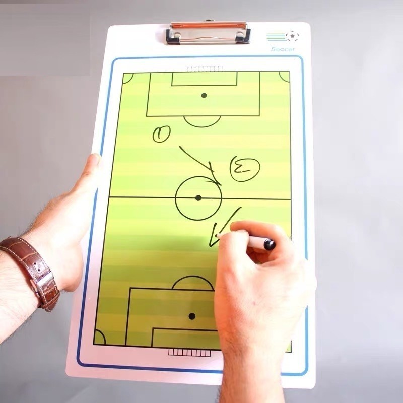 Prancheta Tàtica Dupla Face Futebol De Campo Com Caneta