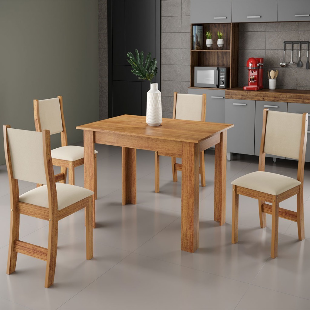 Mesa de Jantar 4 Lugares Ariana em Oferta na Shopee