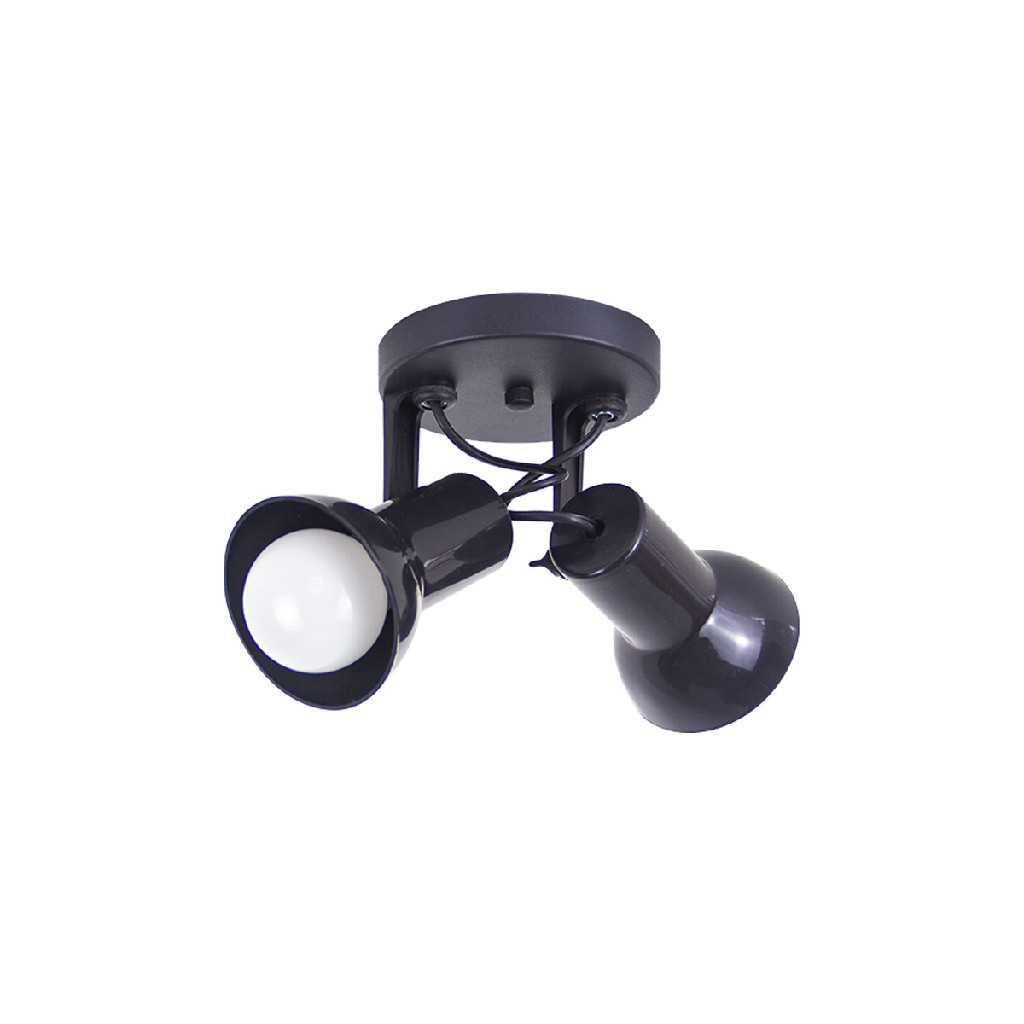 Luminaria de Teto Spot De Sobrepor 2 Direcionável E27 Preto