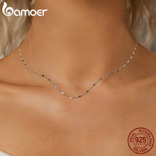 Colar De Fita Bamoer 925 Sterling Presentes Básicos De Jóias Em Cadeia Espumante Para Women ! em Oferta na Shopee