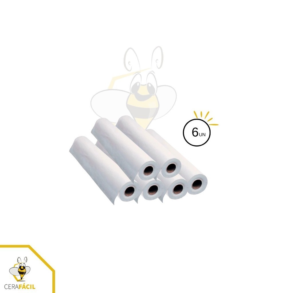 Lençol Papel Bobina Descartável 70 x 50m Cera Fácil 6un