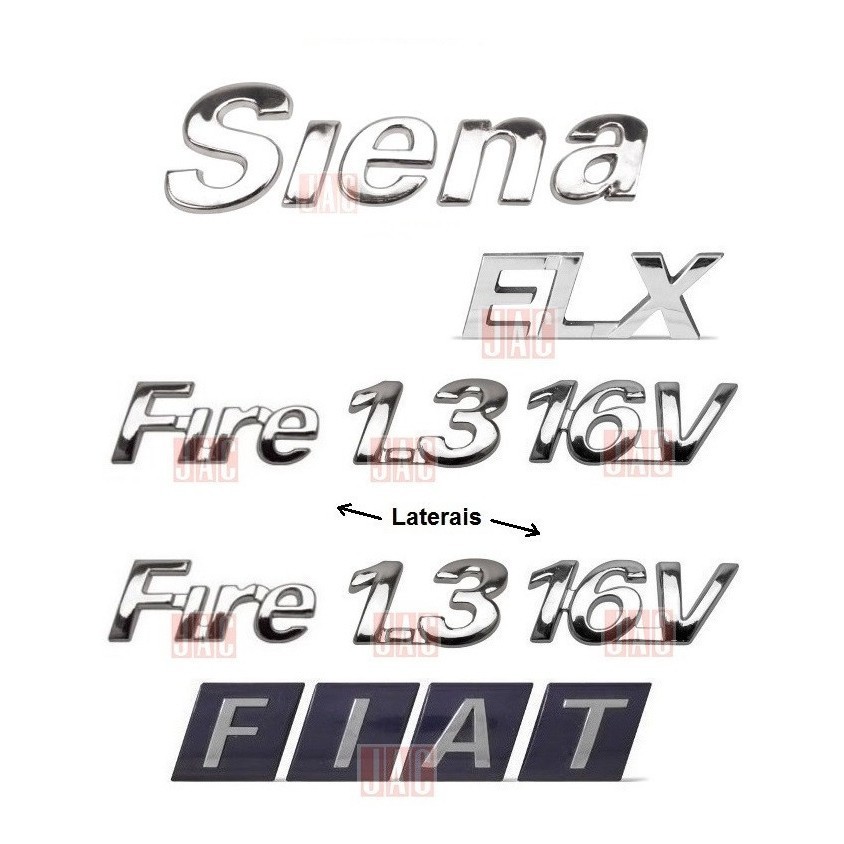 Emblemas Siena Elx + Fire 1.3 16v + Mala - 2001 À 2004 em Oferta na Shopee