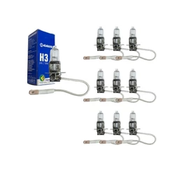 Kit 10 Lâmpada H3 Halógena 24v 70W Farol Alto Neblina Universal Gauss GL45H3
