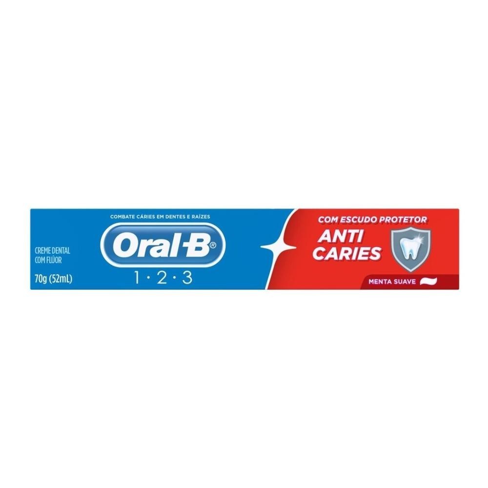 Creme Dental Oral-B 123 Anti Caries 70g em Oferta na Shopee