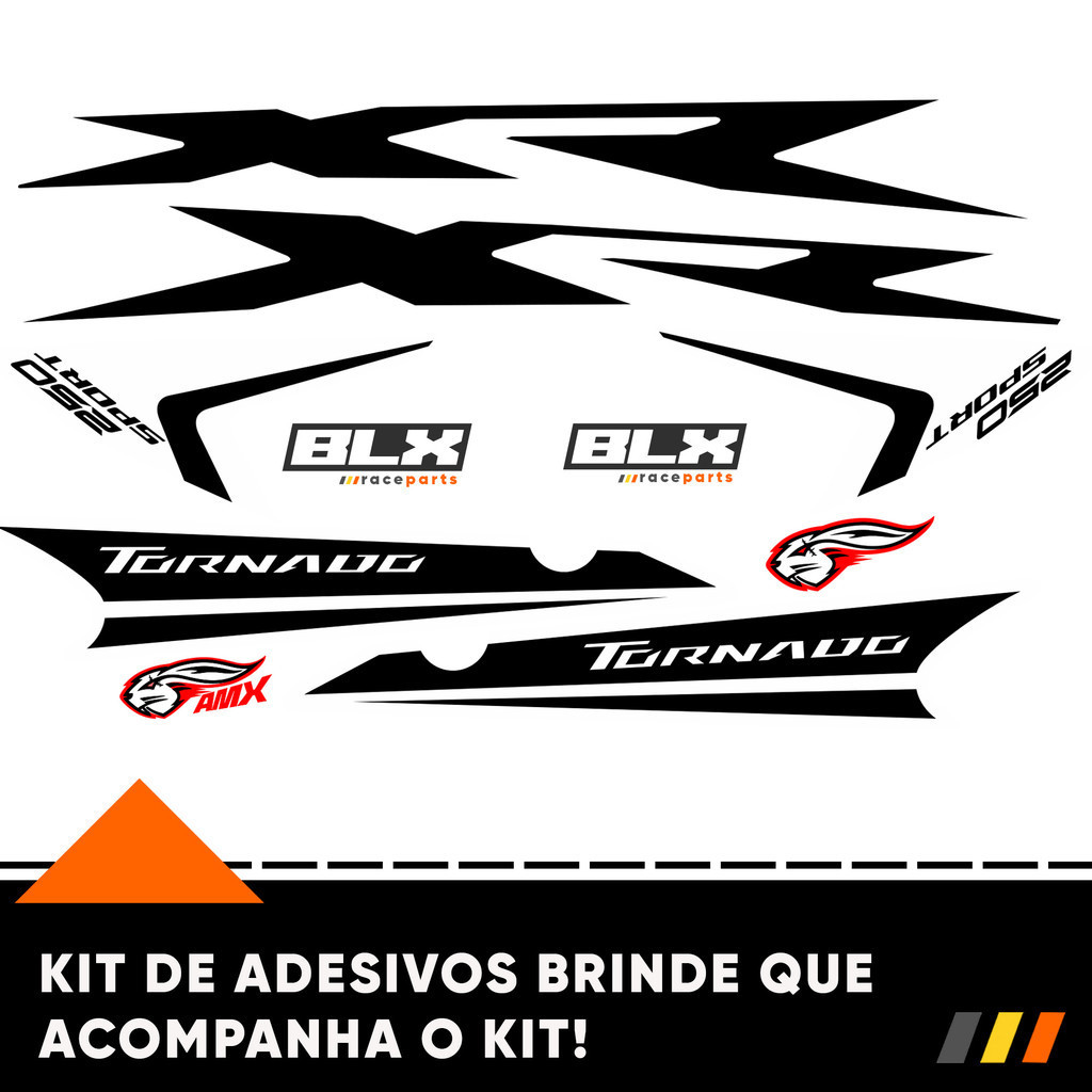 Kit Plástico Sport Amx Carenagens Tornado Xr 250 2001-2008 Com Farol Modelo Argentina · foto 2