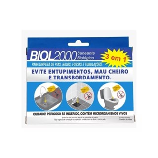 1 Cartela Biol 2000 Com 4 Saches Limpa Desentope Ralo Canos em Oferta na Shopee