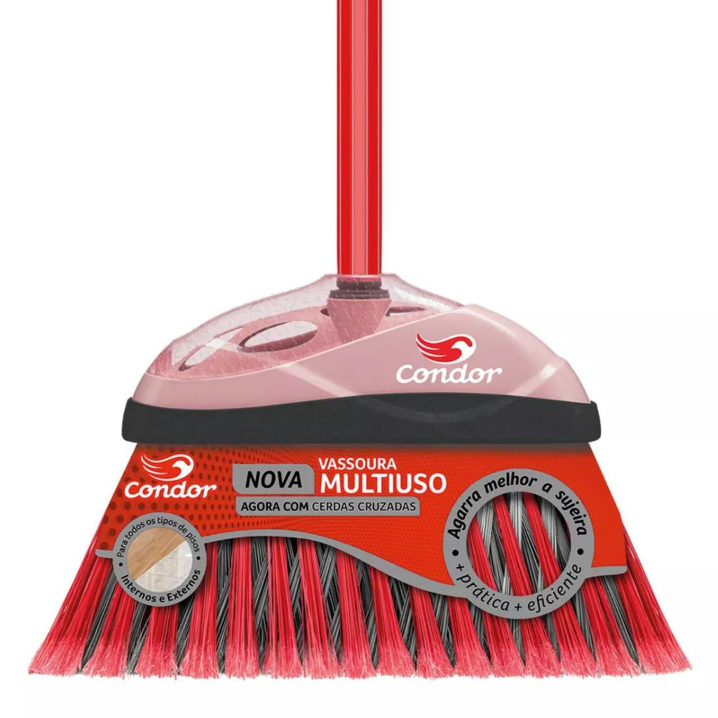 Vassoura Multiuso Varre Fácil Com Cabo Cerdas Cruzadas Agarra Melhor A Sujeira Condor em Oferta na Shopee
