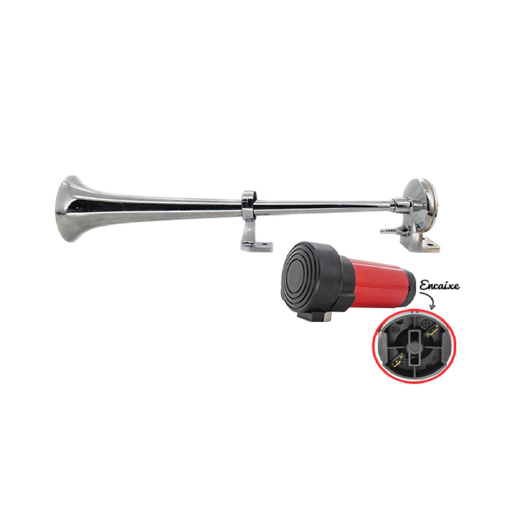 Buzina Automotiva Maritima Cornetas Cromada Compressor 12v