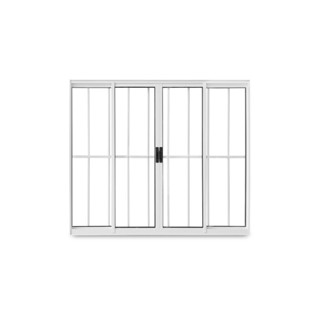 Janela de Correr Abertura Central Exclusiva 4 Folhas Grade Vidro Liso 100x100cm CRV Portas e Janelas Branco em Oferta na Shopee