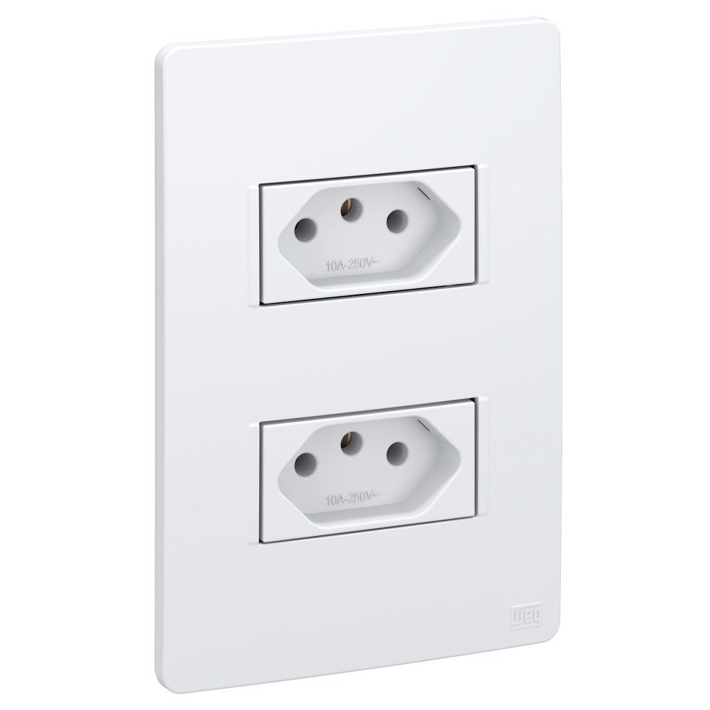 CONJUNTO TOMADA DUPLA 2P+T 20A/10A 250V ESATTA WEG BRANCO