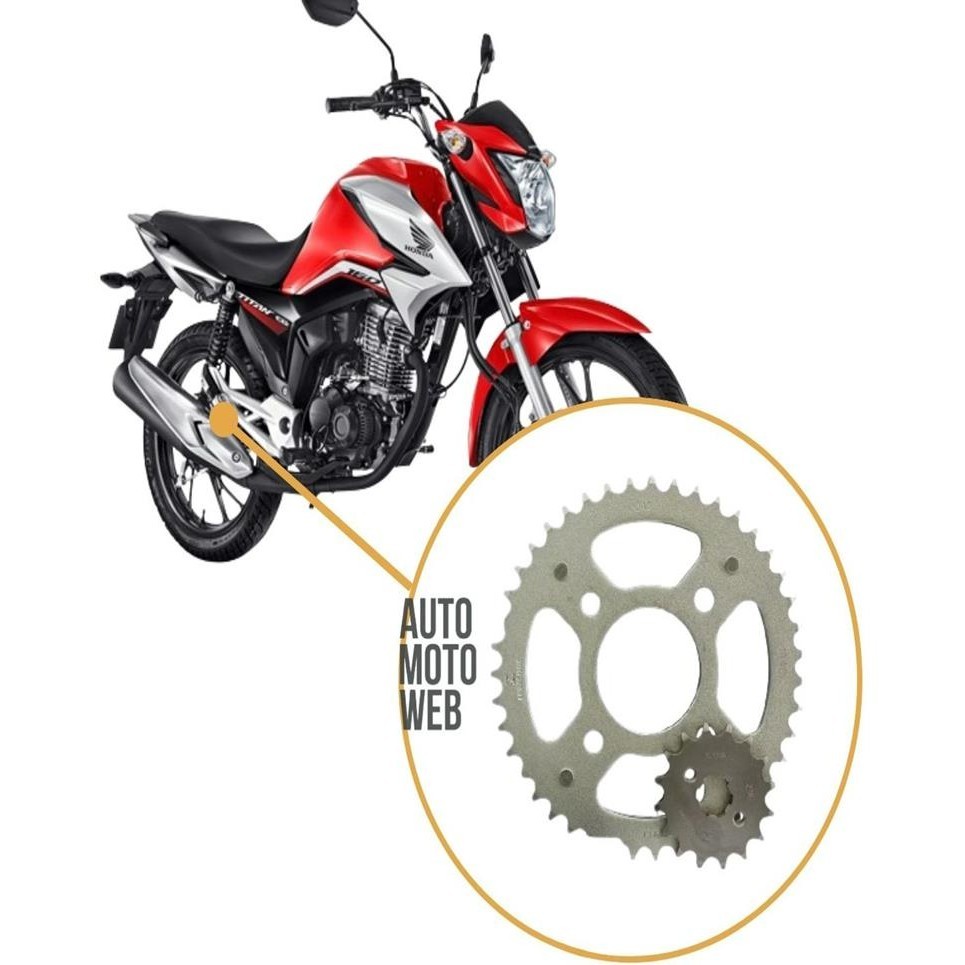 Kit Relação Tração Transmissão com Retentor Honda Cg Titan Fan 160 2015 a 2025 Original Riffel · foto 2