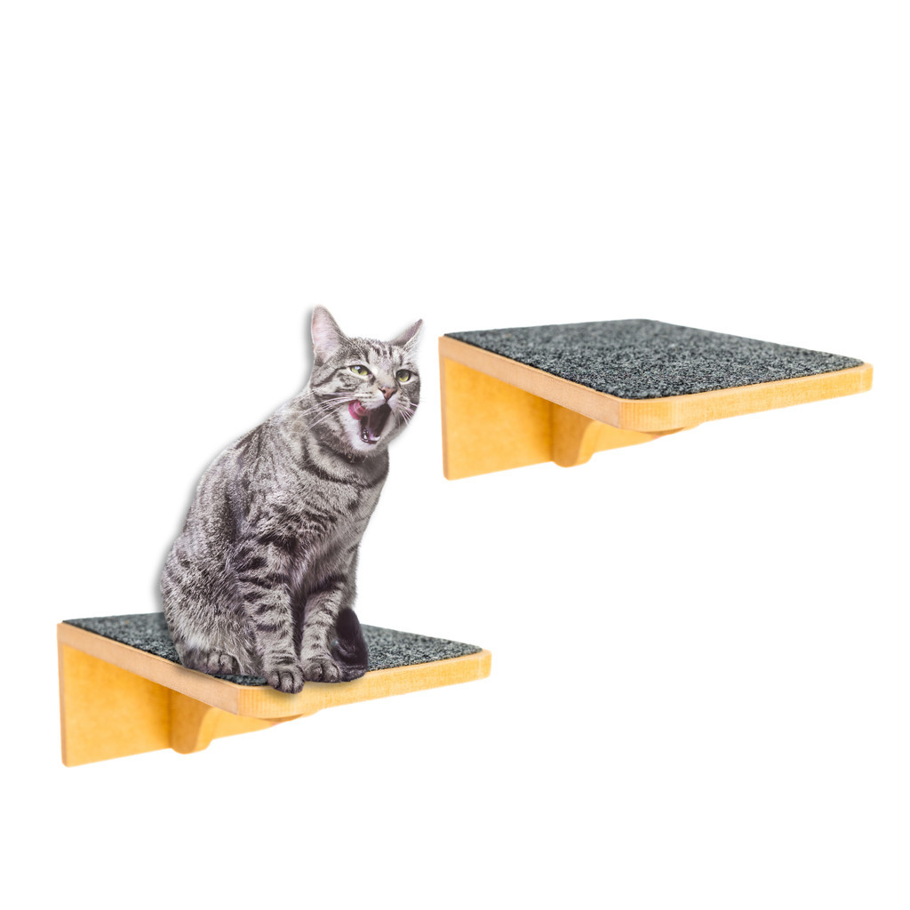 Prateleiras Para Gatos em MDF 15mm REFORÇADO 2peças Tamanho M com Carpete Resistente Enviado Montado