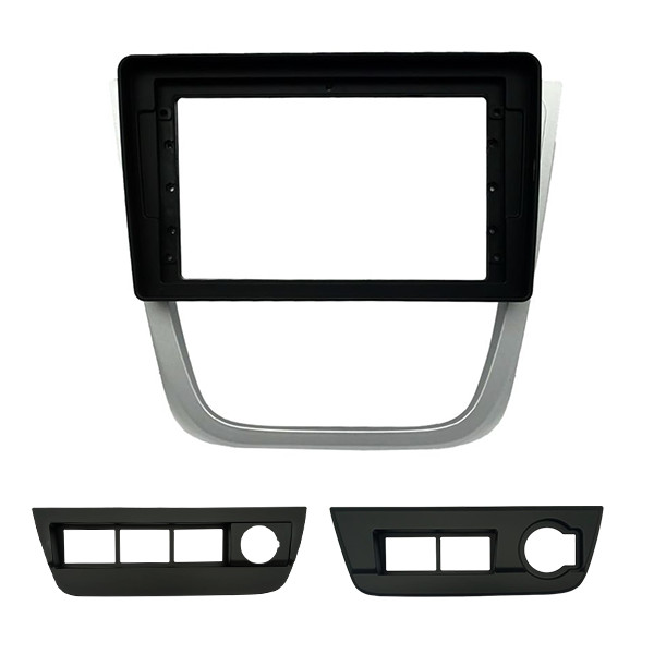 Moldura 9 Pol. Gol Rally e Saveiro Cross G5 com suporte 2 e 4 botões - Prata - Fiamon em Oferta na Shopee