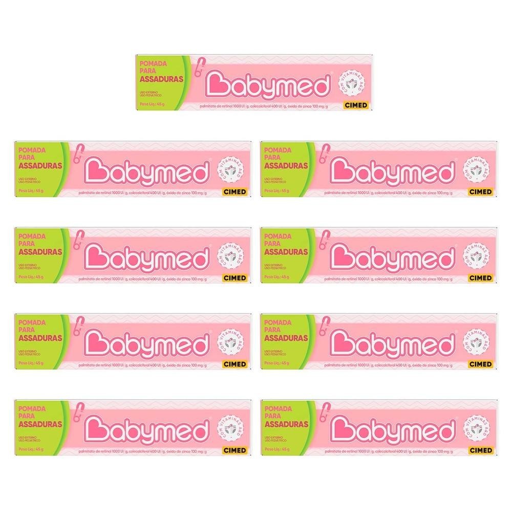 Kit 9 Pomadas Para Prevenção De Assaduras Babymed Rosa 45g em Oferta na Shopee