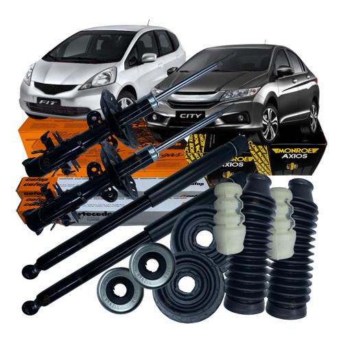 Par Amortecedor Dianteiro + Par Amortecedor Traseiro Cofap + Kits Axios City Fit 2009 a 2014