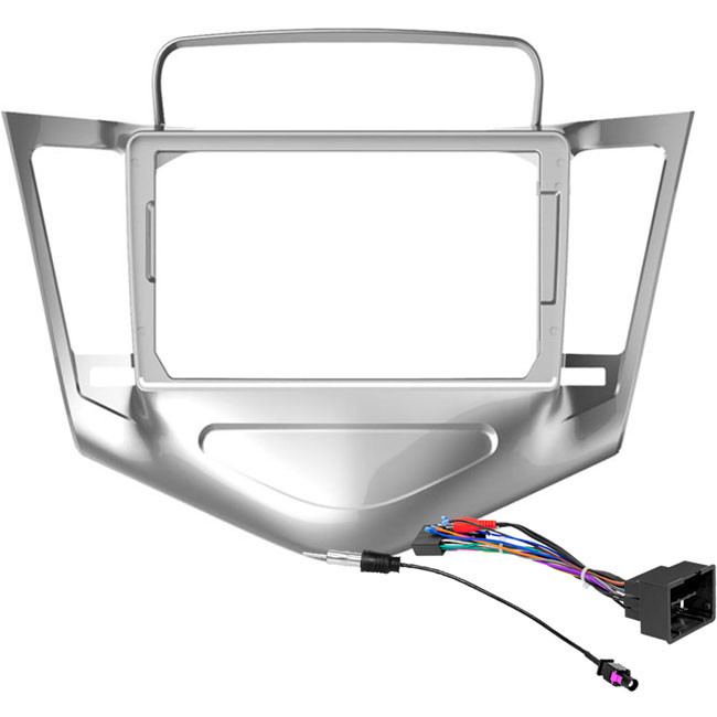 Kit Moldura Painel 9 Pol Cruze 2009 2010 2011 2012 2013 2014 2 Din Prata Chicote Som Plug Antena em Oferta na Shopee