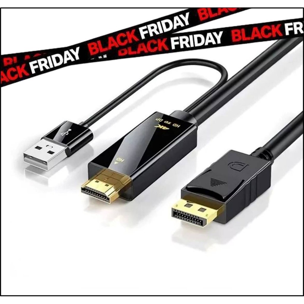 Cabo Adaptador Hdmi Para Displayport 4k Comprimento 1.8 Metros em Oferta na Shopee