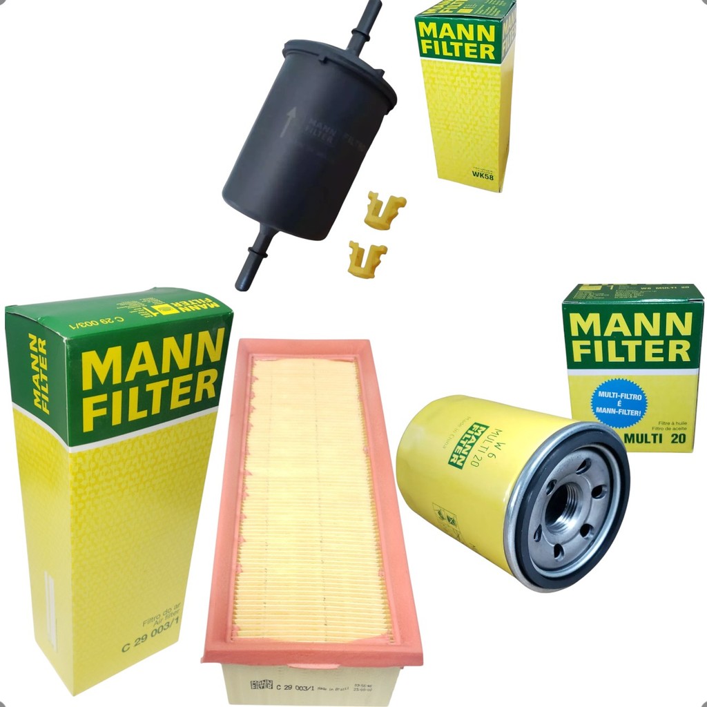 Kit Filtros Ar Oleo + Combustivel Mann Fiorino Uno Way Economy Vivace Strada Palio Grand Siena Evo