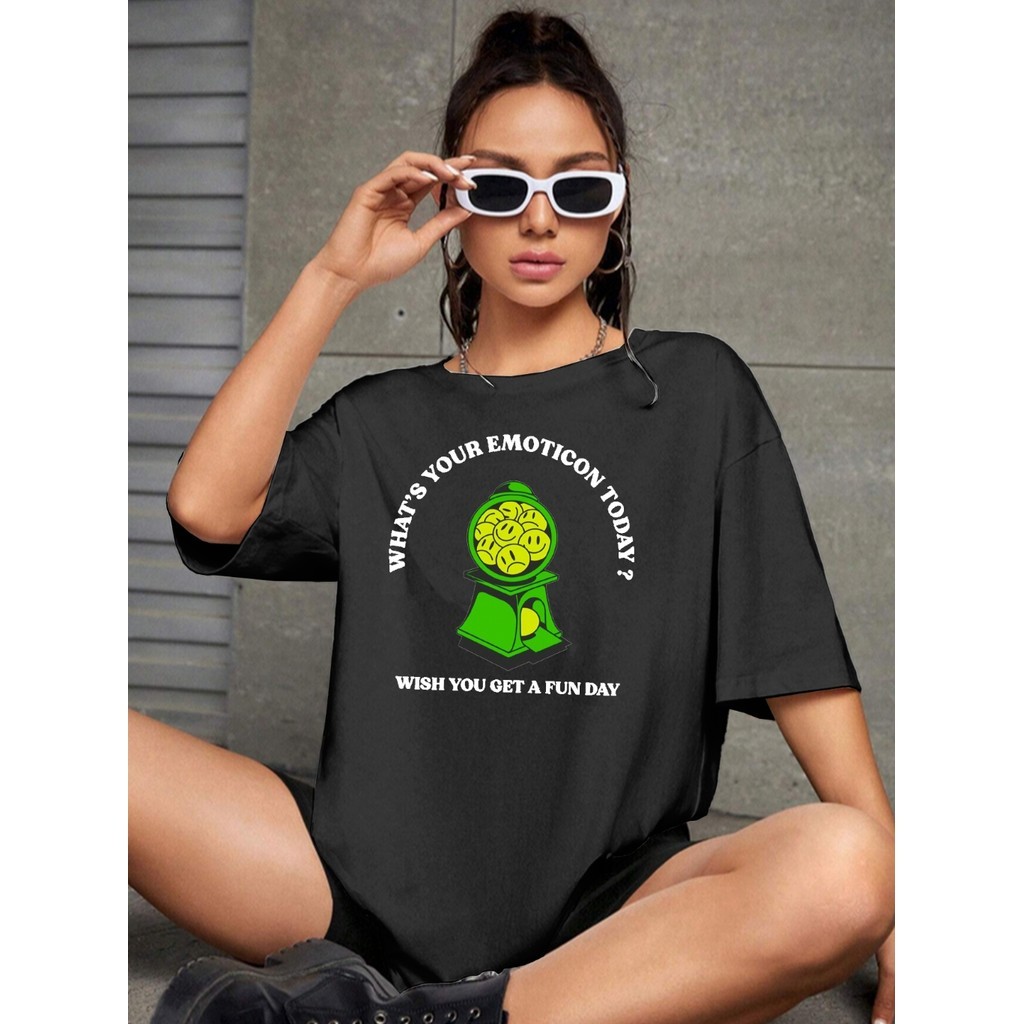 Camiseta Oversized Feminina Larga Academia Camisa Personalizada Bordada Blusa T Shirt  Estampada