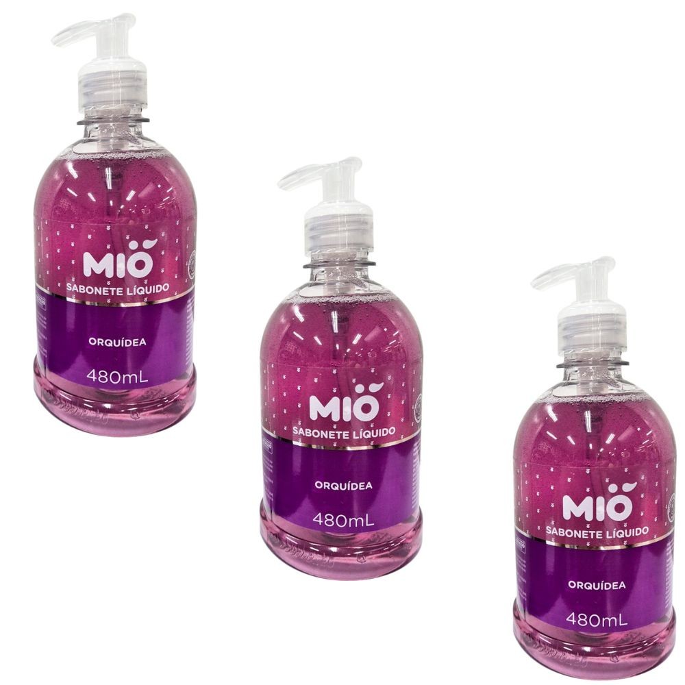 Kit 3 Sabonete Líquido Mió Orquídea 480ml - Beauty
