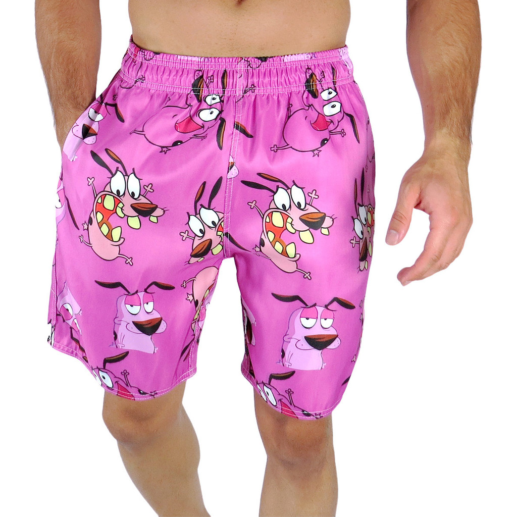 Shorts moda Praia sol piscina Coragem Cao Covarde Mauricinho Masculino Tactell com elastano Promoção