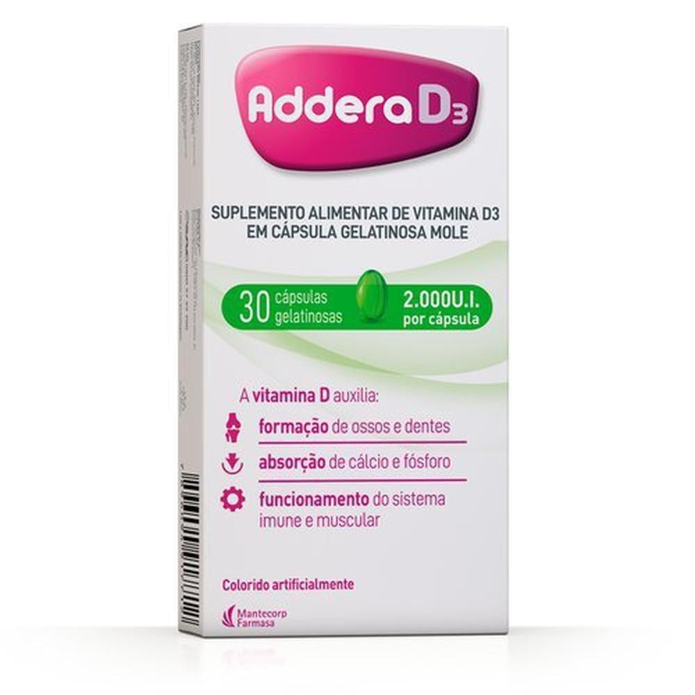 Addera D3 2.000UI 30 Cápsulas Mole em Oferta na Shopee