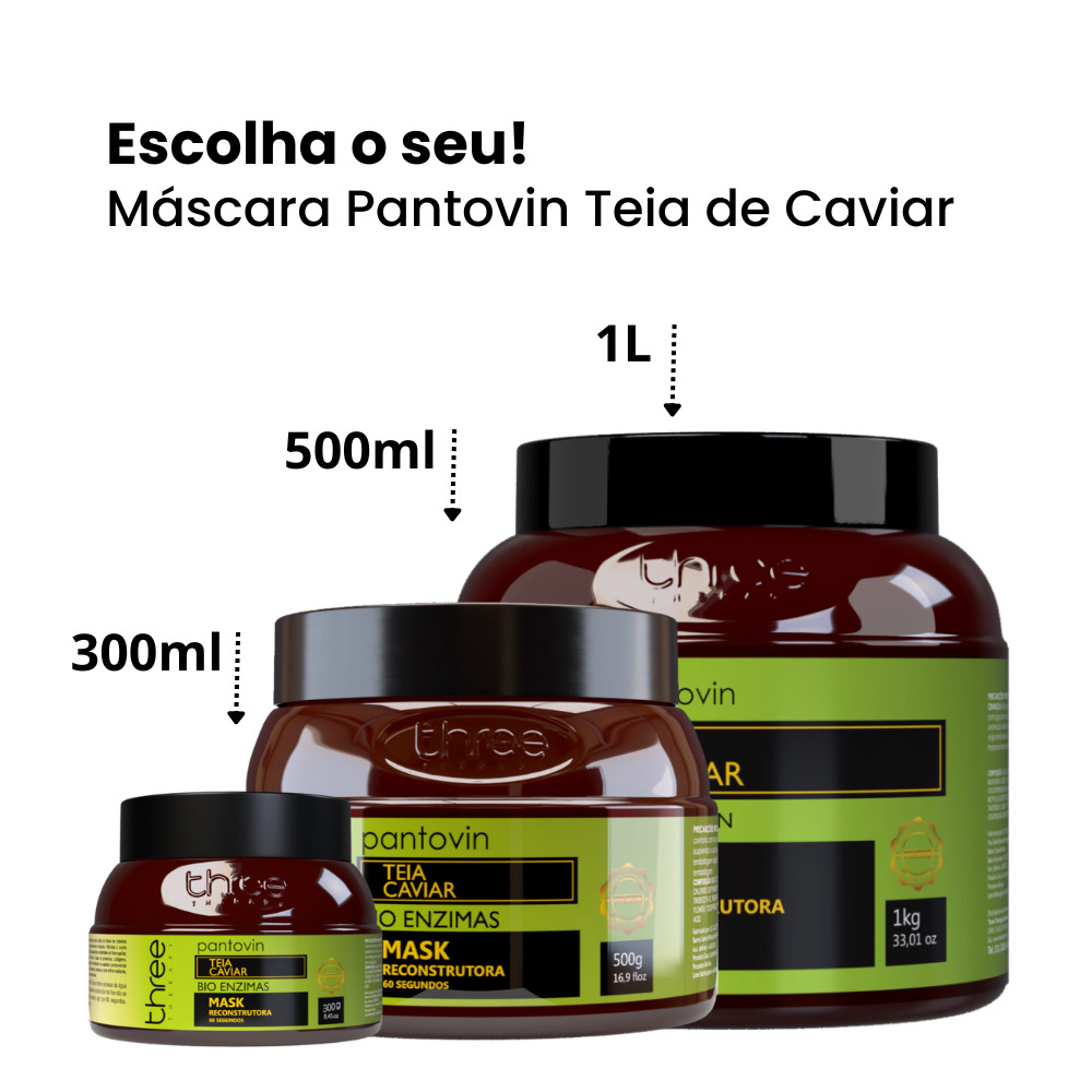 Máscara Pantovin Teia de Caviar Three Therapy em Oferta na Shopee
