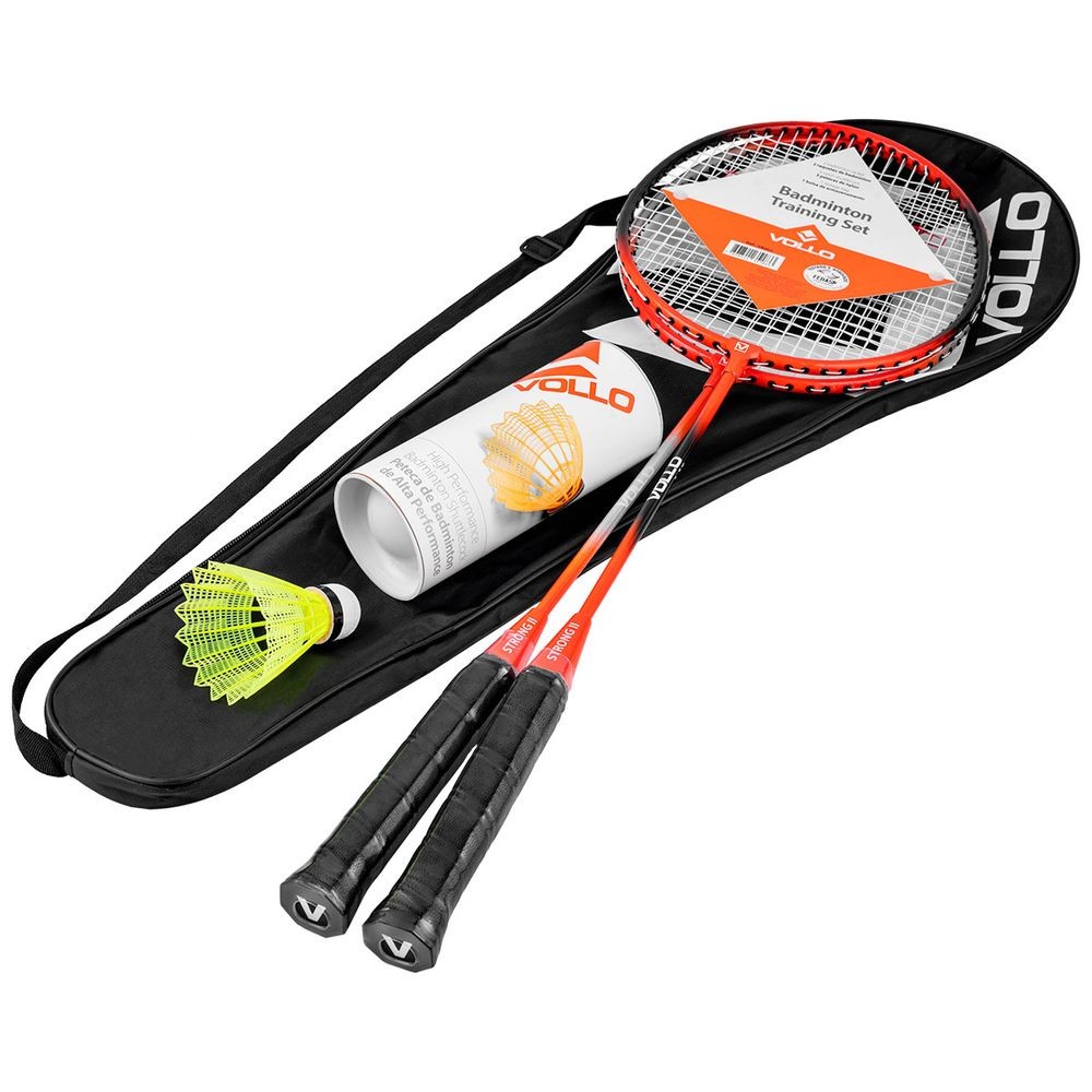 Kit Badminton com 2 Raquetes e 3 Petecas Vollo em Oferta na Shopee