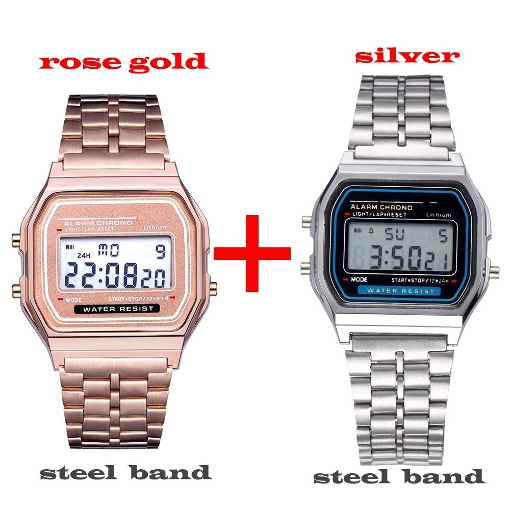 Kit Combo 2 Relógios Digitais Cacio Aço inoxidável em Oferta na Shopee