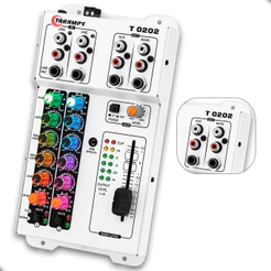 Mesa De Som Taramps T 0202 Multicolor LED RGB Stereo FX 2 Canais Equalizador Mixer + Relógio