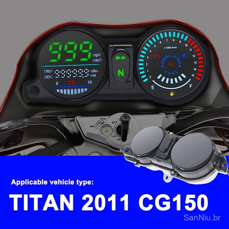 Novo Painel Digital de Velocímetro de Motocicleta Brasileiro, Odômetro para CG/Titan 150 ESD 2009 A 2013 AZUL 37100-KVS-