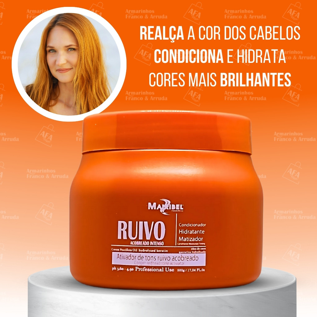Máscara Matizadora Ruivo Mairibel 500g - Ativador de Tons Ruivo Acobreado