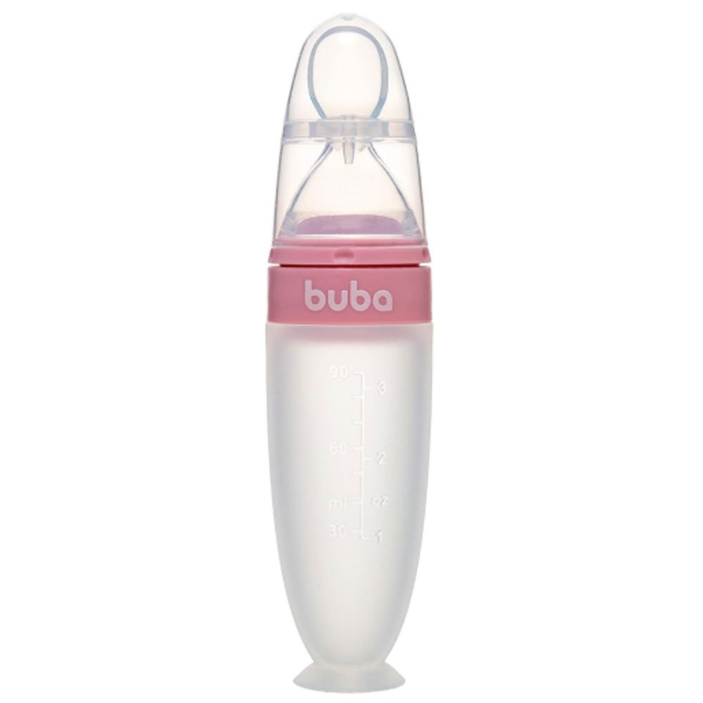 Colher Dosadora De Leite Com Ventosa Buba Rosa