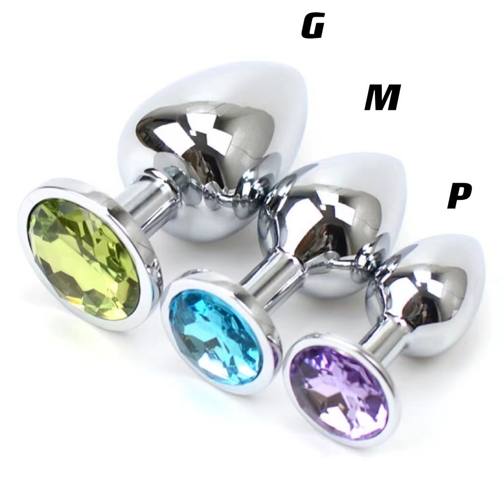 Plug Anal em Aço inox Polido com Detalhe de Joia na Base P.M