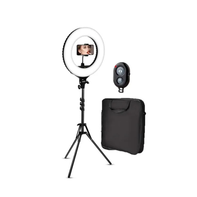 Iluminador Ring Light 18 Polegadas 48cm profissional + tripé 2m e controle para celular
