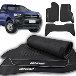 Tapete Ranger 1998 1998 1999 2000 a 2010 2011 2012 Caminhonete 3 peças Preto - Pronta Entrega Preto!
