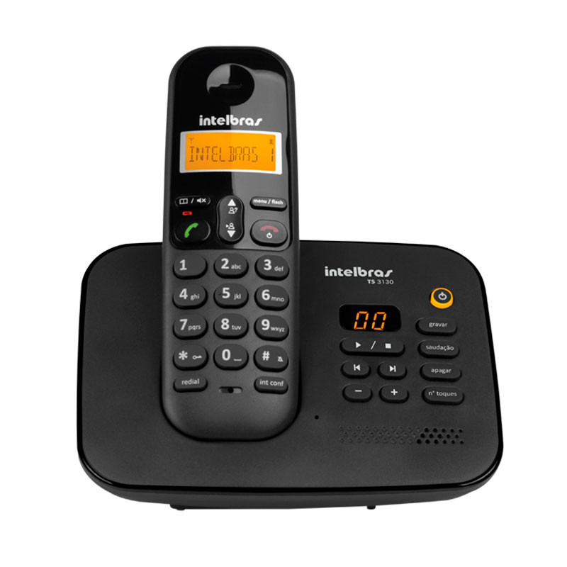 Telefone sem fio digital c/ secretária eletrônica TS 3130 Intelbras em Oferta na Shopee