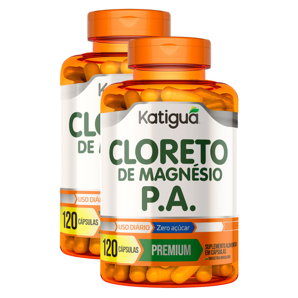 Kit 2 Cloreto de Magnésio Pa 600mg 120Caps Original Katiguá