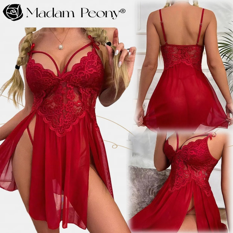 Ladies Sexy Lace Sling Sexy Lace Sling Plus Tamanho Pijama Vestido de noite Fato de noite