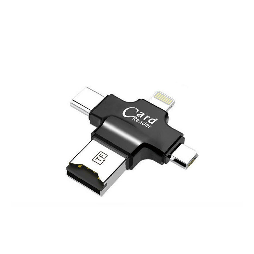Leitor de cartão de memória 4 em 1 Lightning/Mirco/Adaptador tipo C iPhone Android
