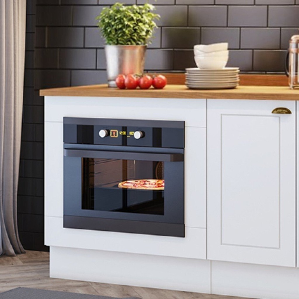 Balcão Forno Embutir com Tampo Emily Espresso Móveis Branco HP/Nature - Home & Living
