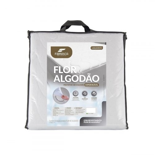 Protetor de Colchão Queen 160x200cm  Flor de Algodão com Elástico Impermeável Fibrasca em Oferta na Shopee