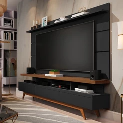 Rack com Painel para TV até 72 Polegadas Vivare Wood 3 Gavetas1.8
