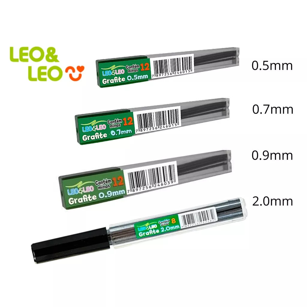 Grafite para Lapiseira Mina De Grafite 0.5mm 0.7mm 2.0 mm Leo&Leo em Oferta na Shopee