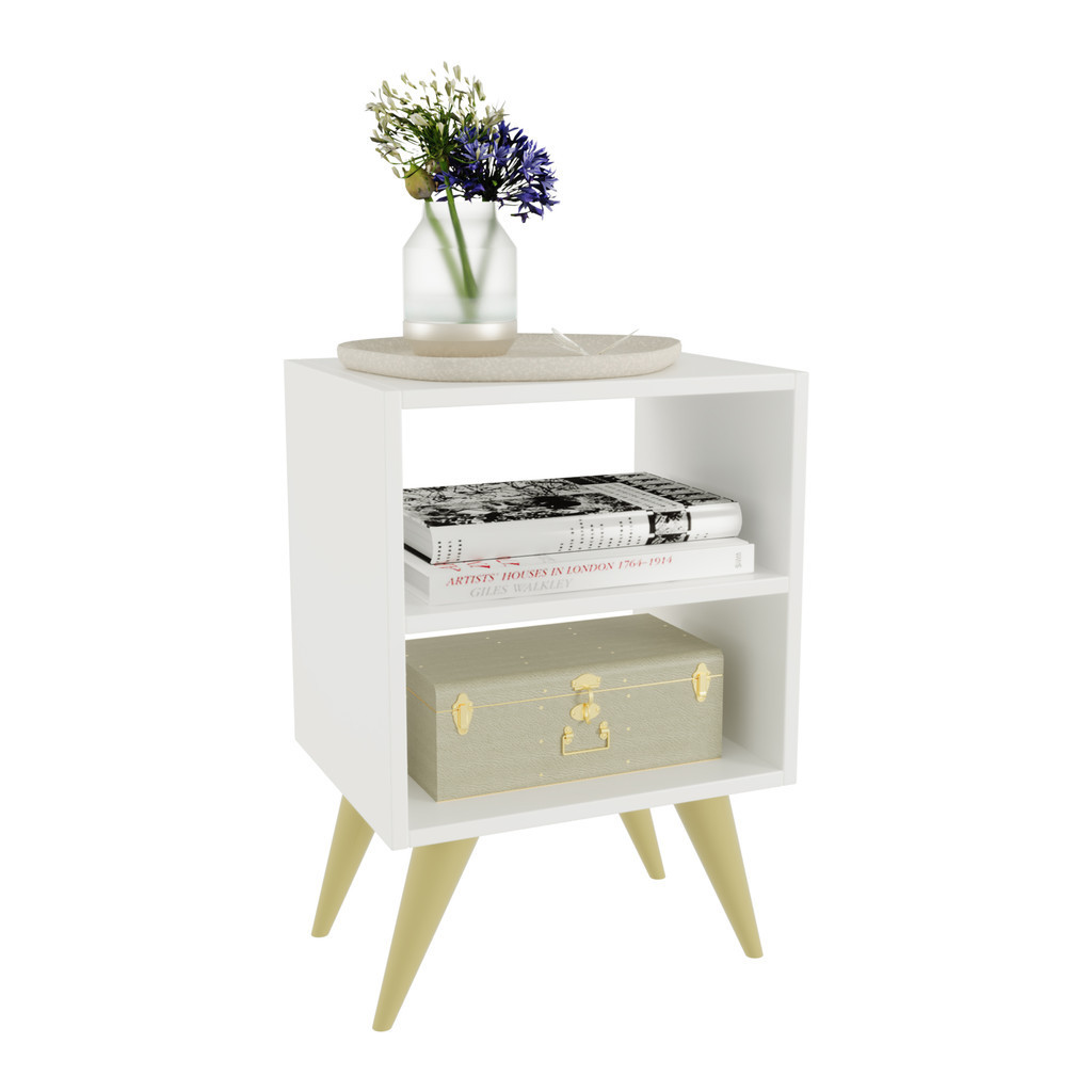 Mesa de Cabeceira Nicho Quarto Casal Decoração Retro Palma