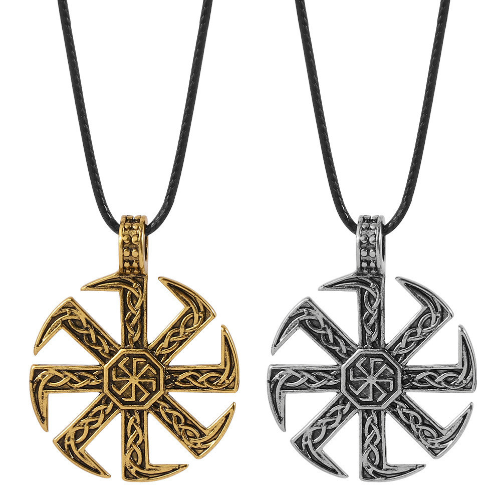 Colar Viking para Homens, Pingente Eslavo, Colar Hip Hop Masculino, Joia Punk, Amuleto Viking Nórdico, Colar com Pingent