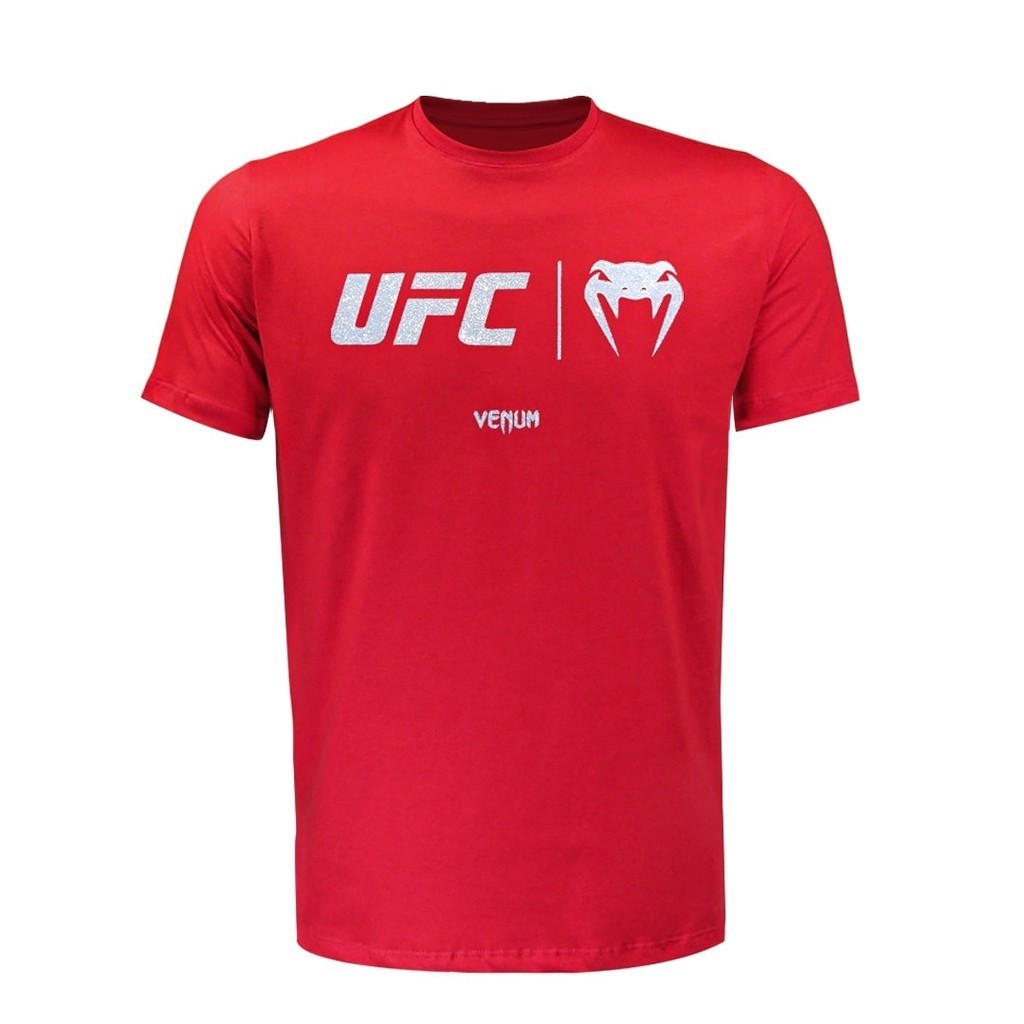 Camiseta Masculina UFC Venum Classic - RED/Silver - Men Clothes