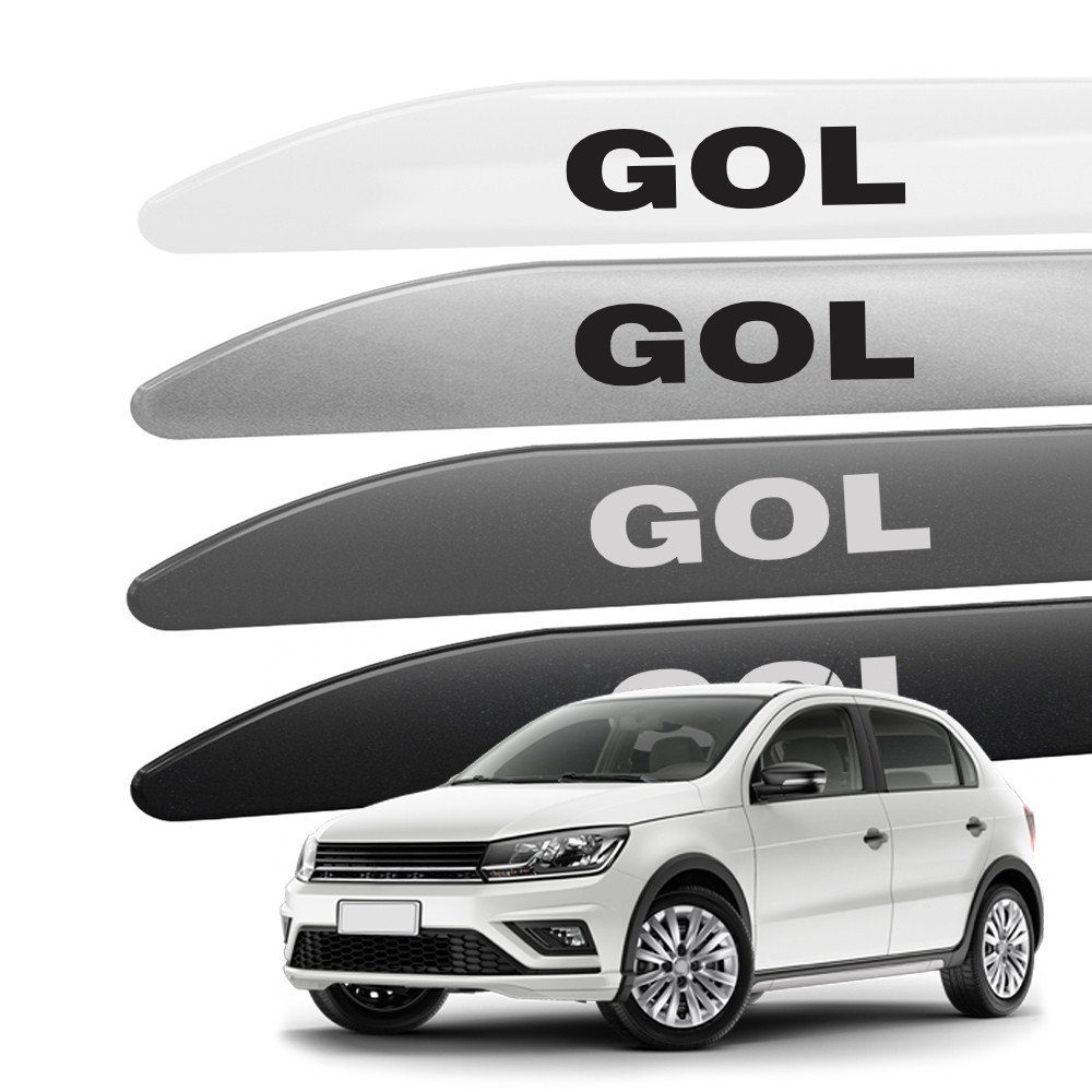 Friso Lateral Gol G5 G6 G7 G8 2009 a 2023 Ponta Facao Cor Original e com Grafia Modelo Universal